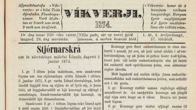 Stjórnarskrá 1874. Víkverji.